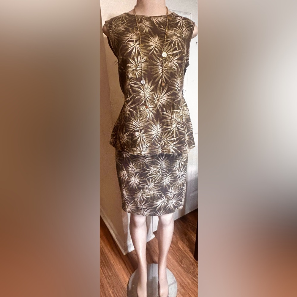 *SALE*David Dart Collection 100% Linen Tropical Leaf Skirt & Top